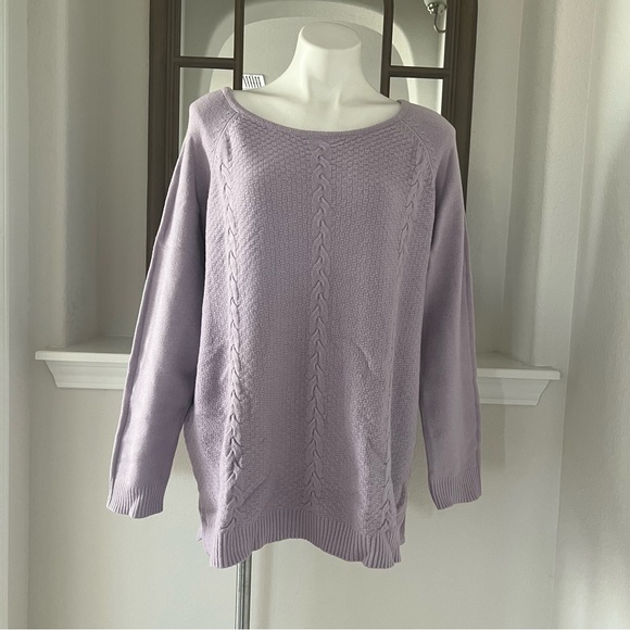 Red Crewneck Sweater Misty Lavender Pullover Plus Size XXL New with Tag - Picture 10 of 11